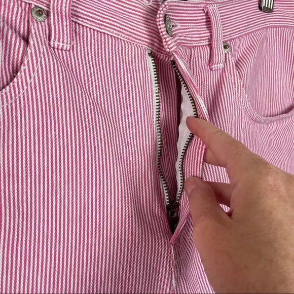 Vintage Bill Blass Pink and White Stripe High Waist Capris Pedal Pushers SZ 6P - Picture 11 of 12